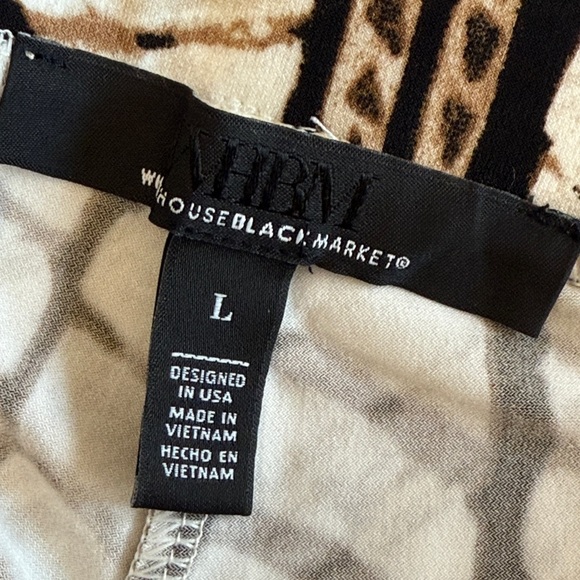 NWOT White House Black Market Black White Brown Paper bag Pocket Pants L - Picture 6 of 8